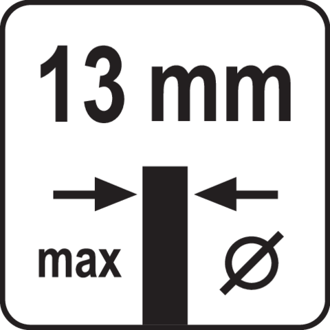 Pictogramă TOYA: Prindere de maximum 13 mm