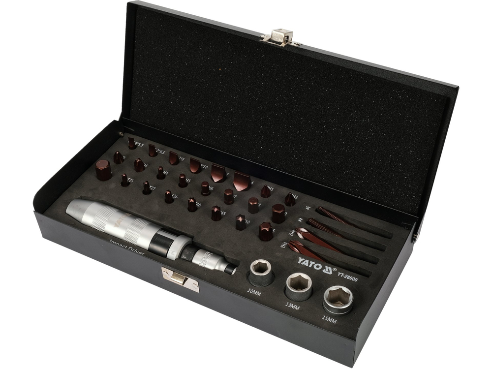 Set de șurubelniță de impact și accesorii, 32 de piese — YATO YT-28000 — imagine de produs 2