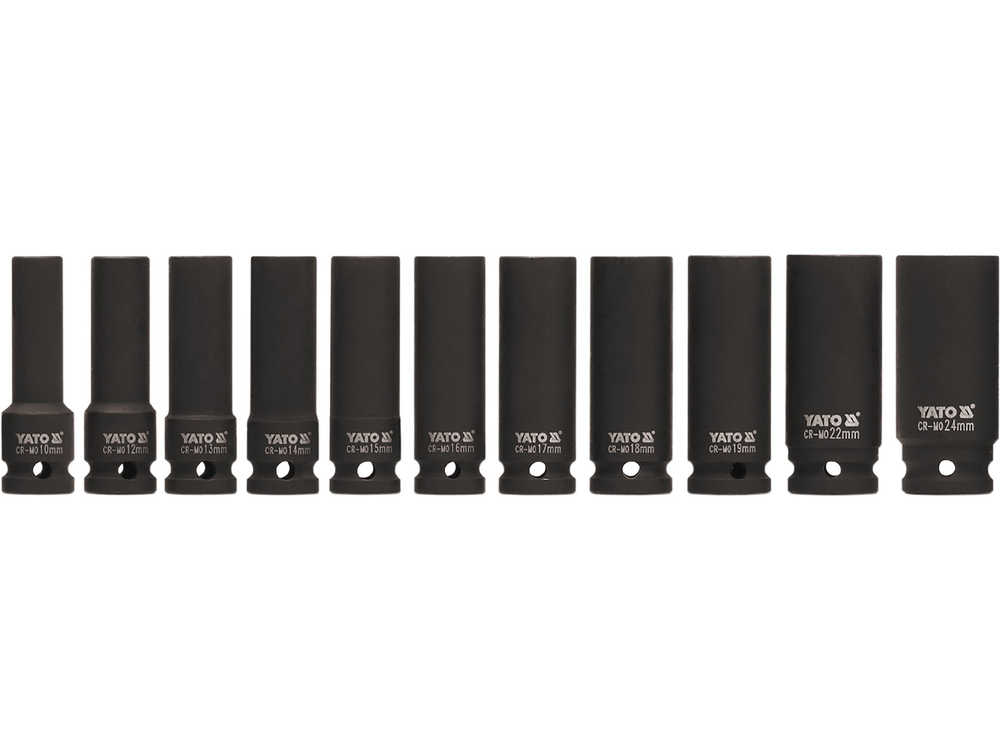 Set de tubulare lungi de impact, 1/2″, 11 piese — YATO YT-1054 — imagine de produs 1