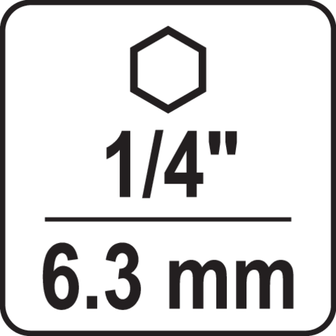 Pictogramă TOYA: Prindere hexagonală de 1/4″