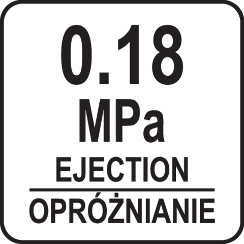 Pictogramă TOYA: Presiune de golire: 0,18 MPa