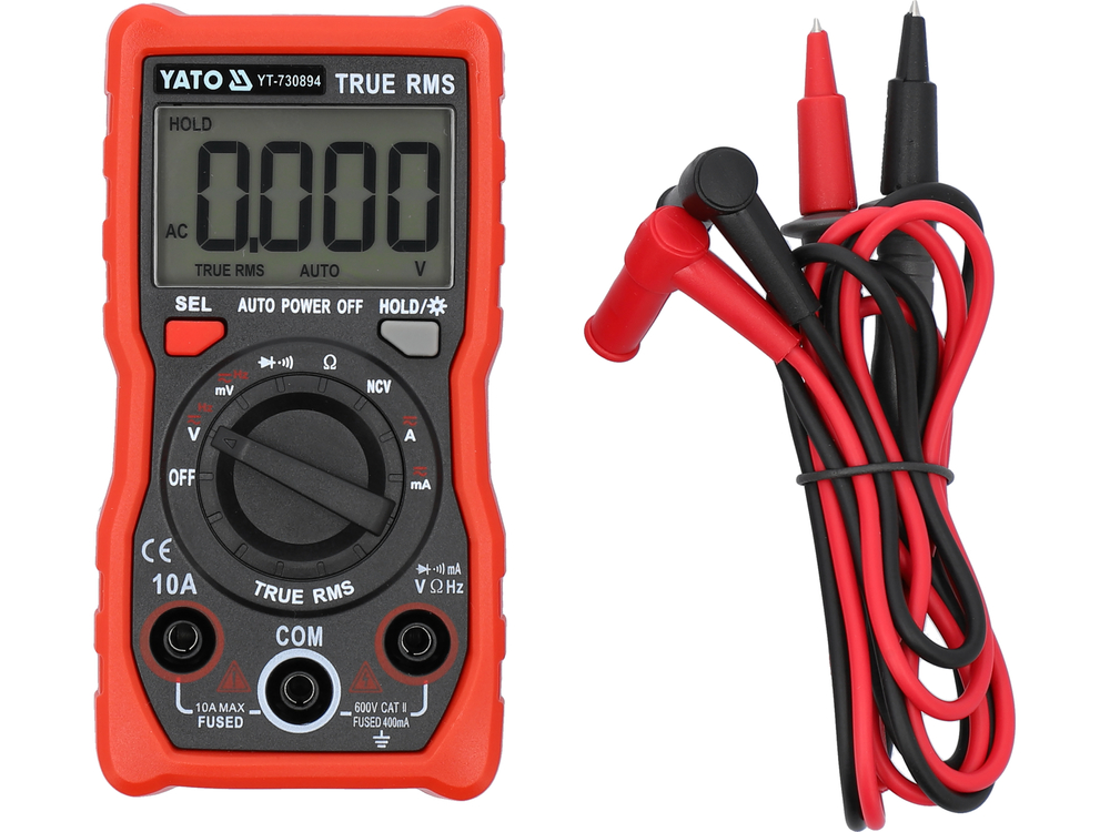 Multimetru digital TRUE RMS cu afișaj LCD 4000 — YATO YT-730894 — imagine de produs 2