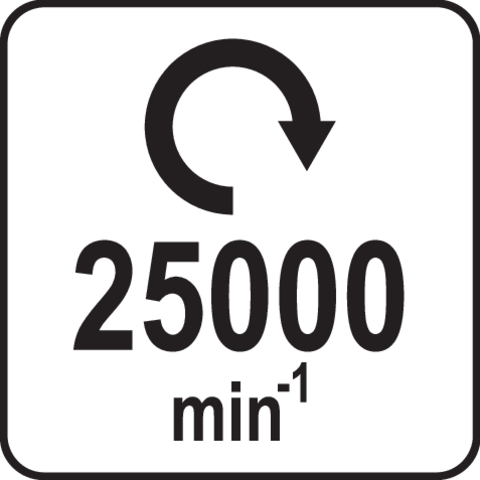 Pictogramă TOYA: 25000 min⁻¹