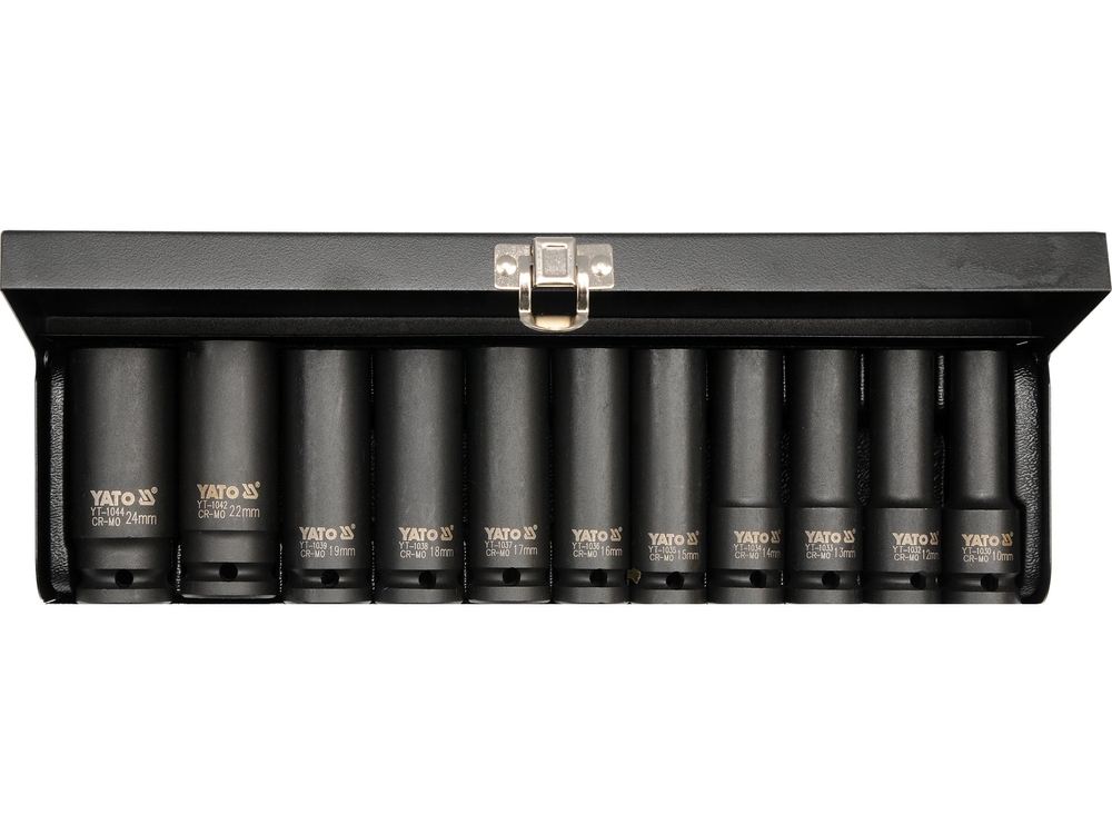 Set de tubulare lungi de impact, 1/2″, 11 piese — YATO YT-1054 — imagine de produs 2
