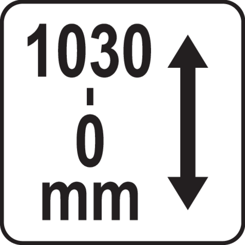 Pictogramă TOYA: Interval vertical de lucru: 0–1030 mm