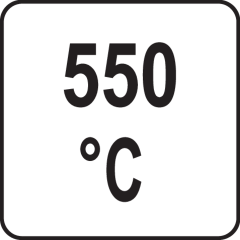 Pictogramă TOYA: Temperatură: 550 °C