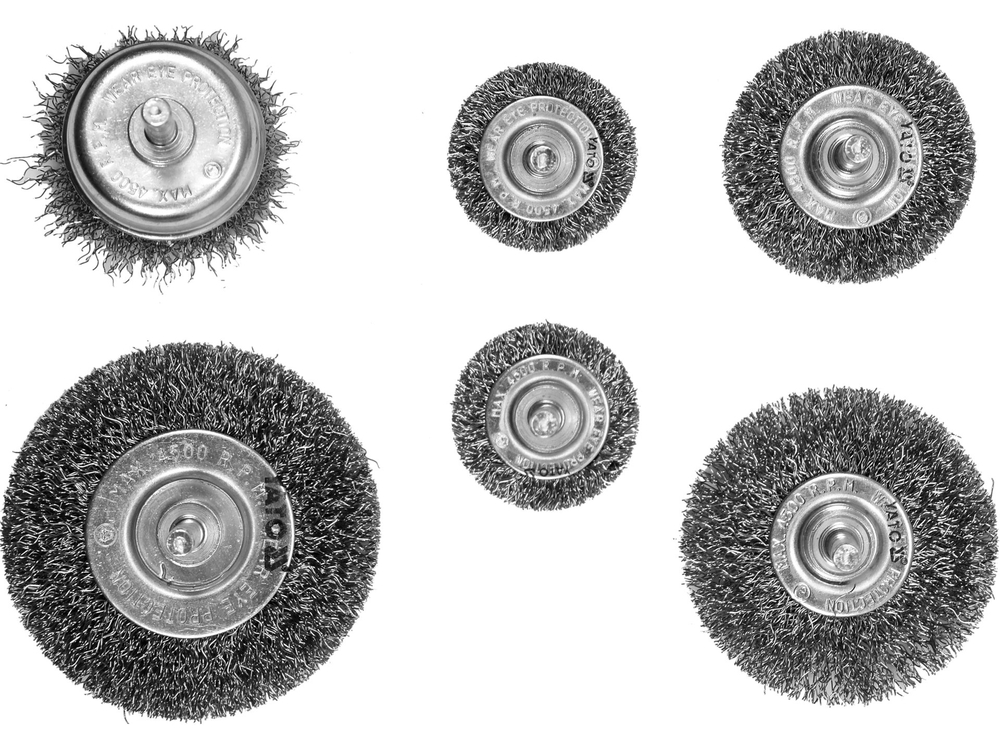 Set de perii de sârmă din inox cu tijă, 6 piese — YATO YT-47593 — imagine de produs 2